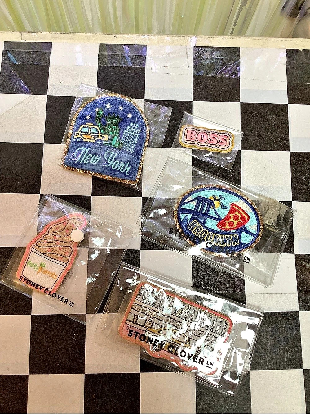 Stoney Clover Lane Embroidered Iron-On Patches New York BOSS Pizza